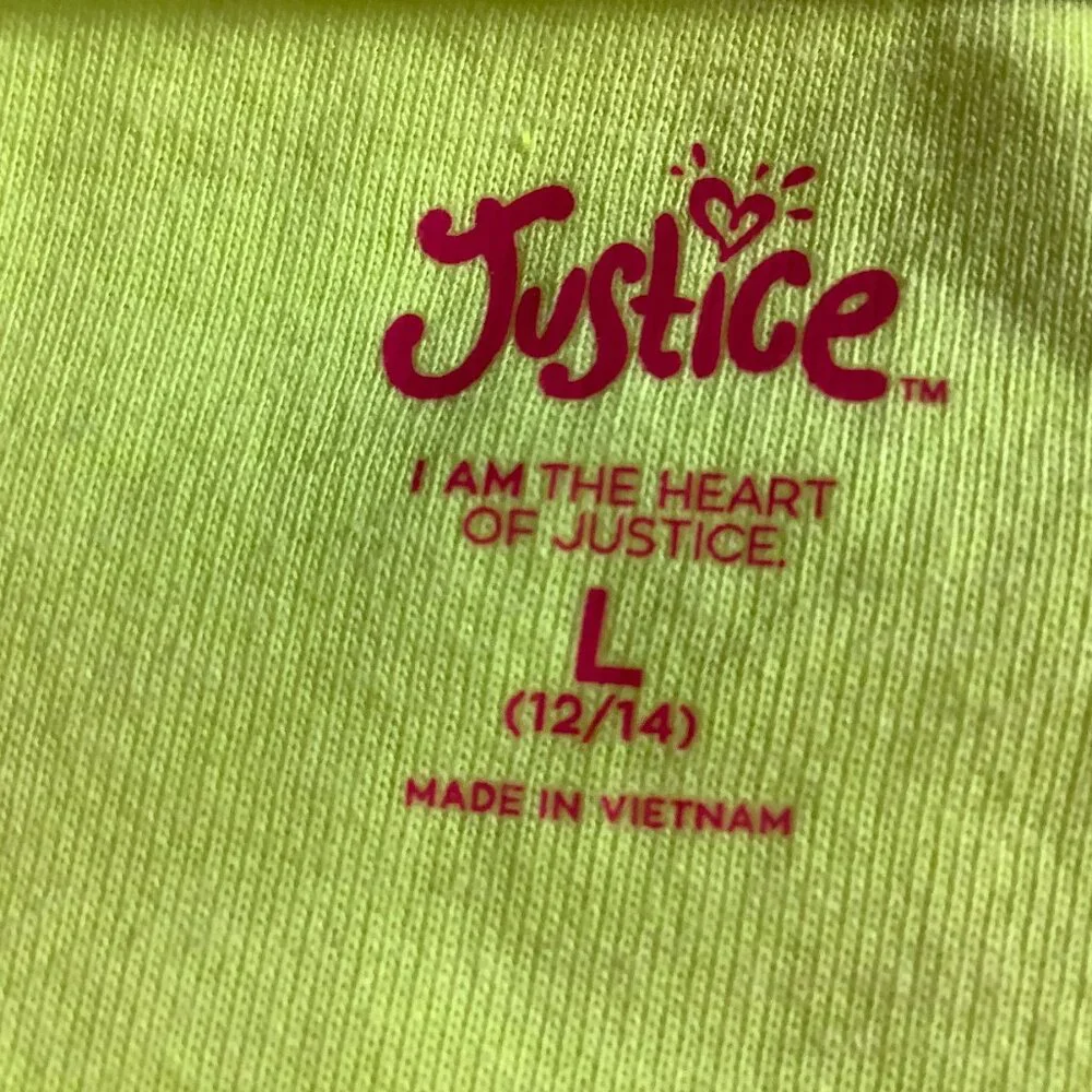 Girls Justice Tee Winter Scene Green Gray Large 12/14 NWT